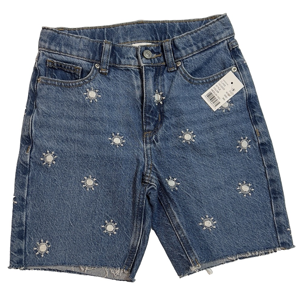 PacSun Youth Girls Denim Shorts Sun Embroidery Medium Indi 100% Cotton Size 7